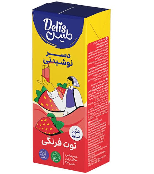 دلیس دسر نوشیدنی پاکتی باطعم توت فرنگی 200 میلی
